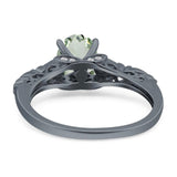 Oval Natural Stone Leaf Design Ring