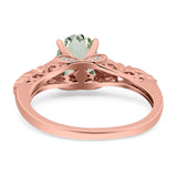 Oval Natural Stone Leaf Design Ring
