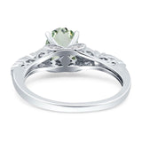 Oval Natural Stone Leaf Design Ring