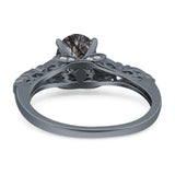 Oval Natural Stone Leaf Design Ring