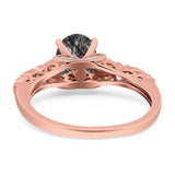 Oval Natural Stone Leaf Design Ring