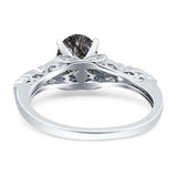Oval Natural Stone Leaf Design Ring