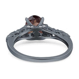 Oval Natural Stone Leaf Design Ring