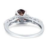 Oval Natural Stone Leaf Design Ring