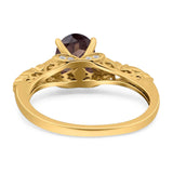 Oval Natural Stone Leaf Design Ring