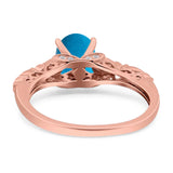 Oval Natural Stone Leaf Design Ring