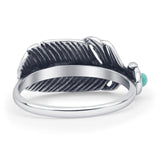 Oxidized Feather Ring