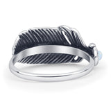 Oxidized Feather Ring