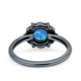 Oxidized Beaded Flower Oxidized Ring
