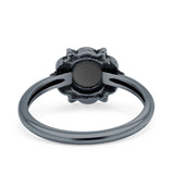 Oxidized Beaded Flower Oxidized Ring