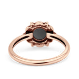 Oxidized Beaded Flower Oxidized Ring