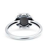 Oxidized Beaded Flower Oxidized Ring