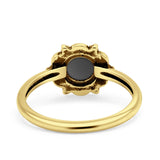 Oxidized Beaded Flower Oxidized Ring