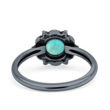 Oxidized Beaded Flower Oxidized Ring