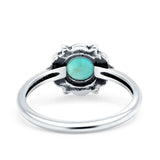 Oxidized Beaded Flower Oxidized Ring