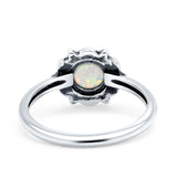 Oxidized Beaded Flower Oxidized Ring