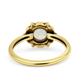 Oxidized Beaded Flower Oxidized Ring