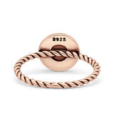 Oxidized Floral Twisted Rope Oxidized Ring