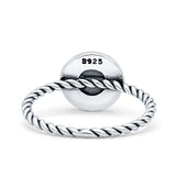 Oxidized Floral Twisted Rope Oxidized Ring