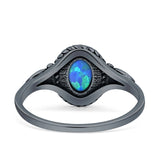 Twisted Rope Leaf Oxidized Ring