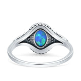 Twisted Rope Leaf Oxidized Ring