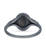 Twisted Rope Leaf Oxidized Ring