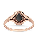 Twisted Rope Leaf Oxidized Ring