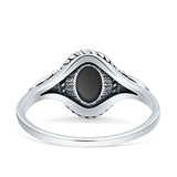 Twisted Rope Leaf Oxidized Ring