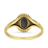 Twisted Rope Leaf Oxidized Ring