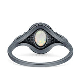 Twisted Rope Leaf Oxidized Ring