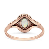 Twisted Rope Leaf Oxidized Ring