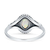 Twisted Rope Leaf Oxidized Ring