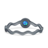 Solitaire Oxidized Ring