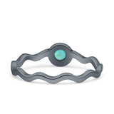 Solitaire Oxidized Ring