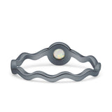 Solitaire Oxidized Ring