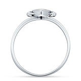 Art Deco Marquoise Oxidized White Buffalo Turquoise Vintage Style Ring 925 Sterling Silver