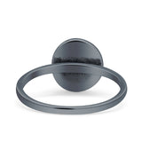 Solitaire Oxidized Ring