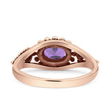 Petite Dainty Vintage Style Oval Thumb Ring Statement Fashion Oxidized Solid 925 Sterling Silver