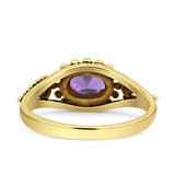 Petite Dainty Vintage Style Oval Thumb Ring Statement Fashion Oxidized Solid 925 Sterling Silver