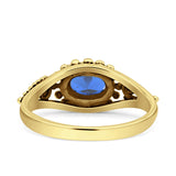 Petite Dainty Vintage Style Oval Thumb Ring Statement Fashion Oxidized Solid 925 Sterling Silver