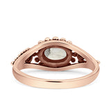 Petite Dainty Vintage Style Oval Thumb Ring Statement Fashion Oxidized Solid 925 Sterling Silver