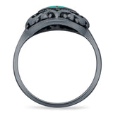 Oxidized Heart Turquoise Filigree Ring