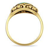 Oxidized Heart Turquoise Filigree Ring