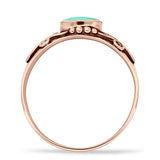 Oval 7mm Turquoise Oxidized Filigree Celtic Ring 925 Sterling Silver