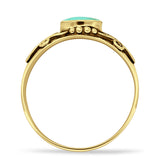 Oval 7mm Turquoise Oxidized Filigree Celtic Ring 925 Sterling Silver