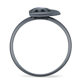 Oxidized Moon Star Ring