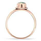 Oval 10mm Abalone Shell Oxidized Solitaire Ring 925 Sterling Silver