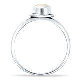 Oval 10mm Moonstone Oxidized Solitaire Ring 925 Sterling Silver