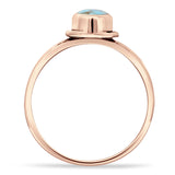 Oval 10mm Turquoise Oxidized Solitaire Ring 925 Sterling Silver
