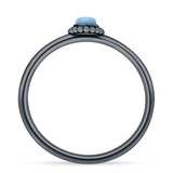 Round Mother Of Pearl Evil Eye Ring